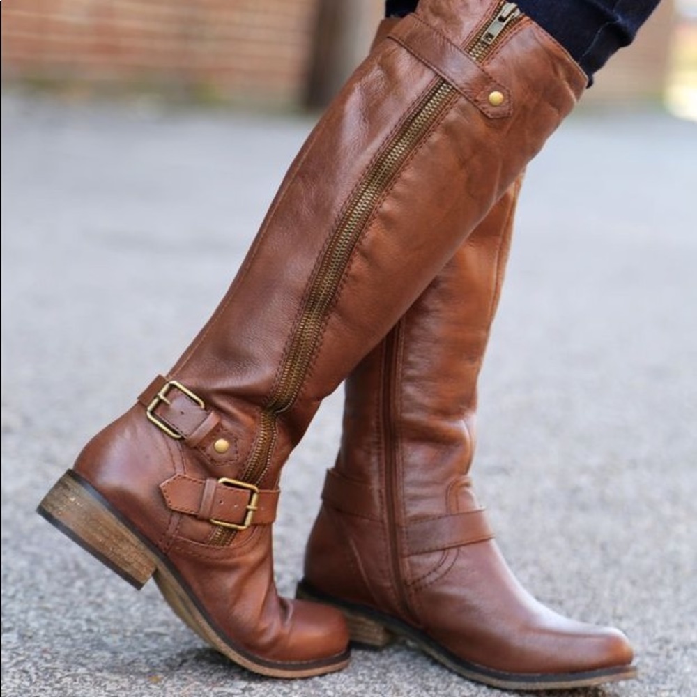 Steve Madden Synicle High Knee Leather Boots